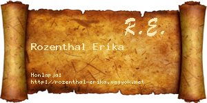 Rozenthal Erika névjegykártya